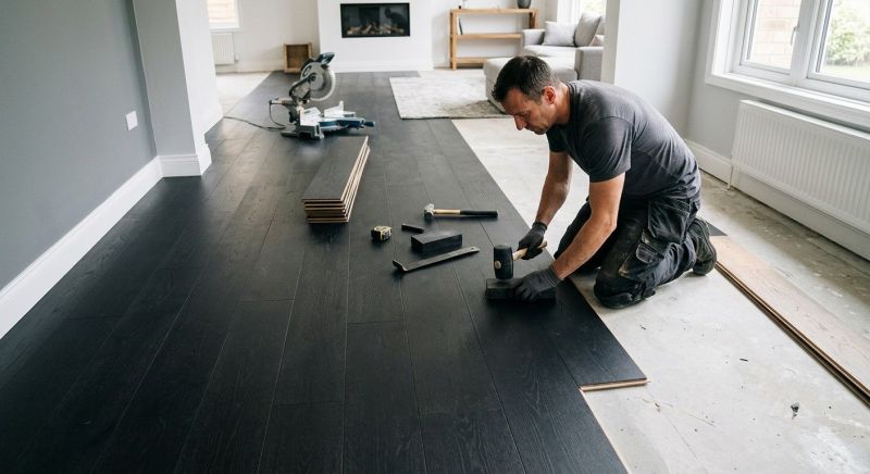 Dark Wood Floor Installation in Salisbury, MD